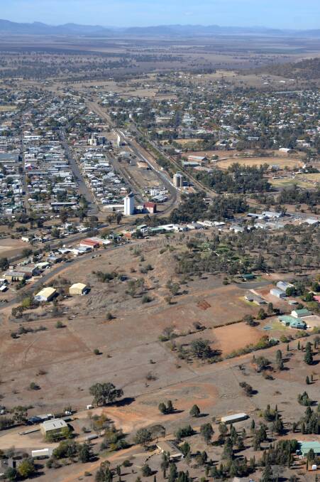 Gunnedah from the air as captured by Marie Hobson.