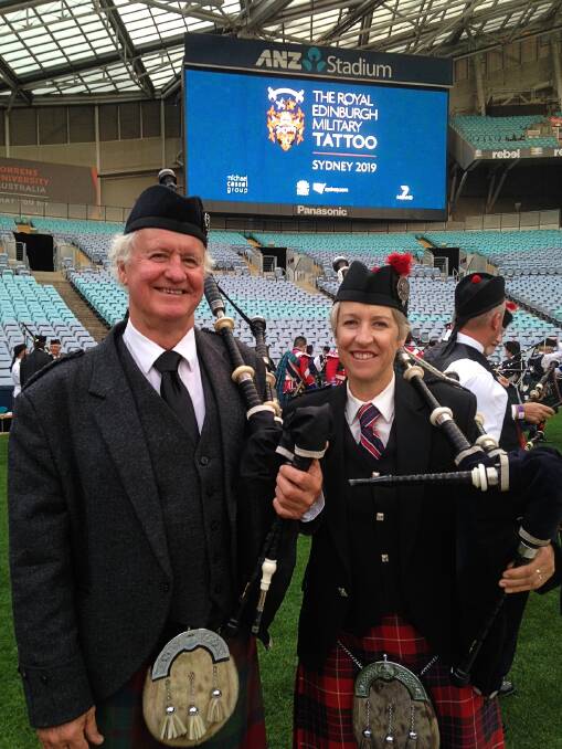 Ex-Gunnedah man David Walker and Mulalley's Heather Martin at The Royal Edinburgh Military Tattoo in Sydney recently. Photo: supplied