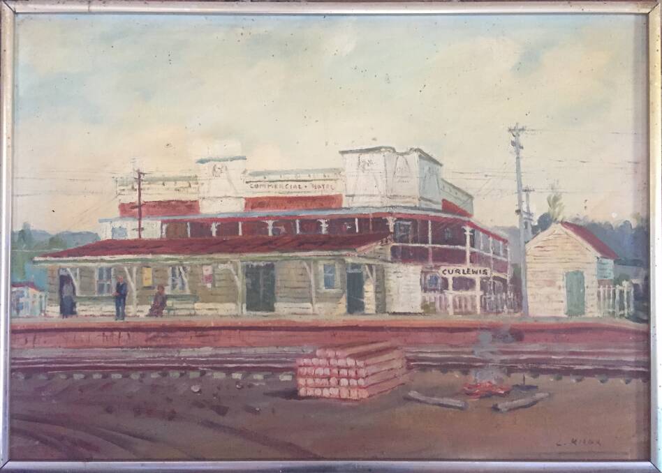 A painting of the pub when the railway station still existed. The painting hangs in one of the dining rooms.