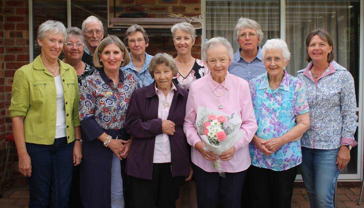 Carmel Haire (front, right) with Tambar Springs CWA members.