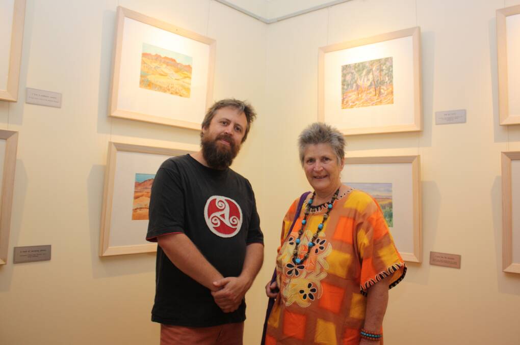 Memories: Jean Isherwood's daughter Jacqui Debron and grandson Joe in the Bill Clegg wing of The Mackellar Centre where Jean's collection has found a home.