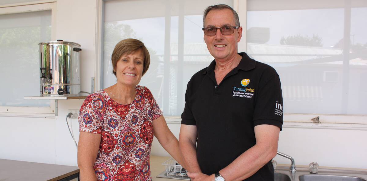 Cogs in motion: Bev and Neville Mammen are looking forward to finally being able to enclose the kitchen verandah at TurningPoint.