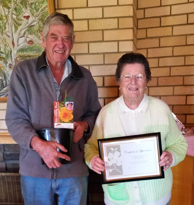 May Boxsell dedicated 44 years of service to the Glentarkie Homes for the Aged committee. She is pictured with her husband, committee president Ron Boxsell. Photo: supplied
