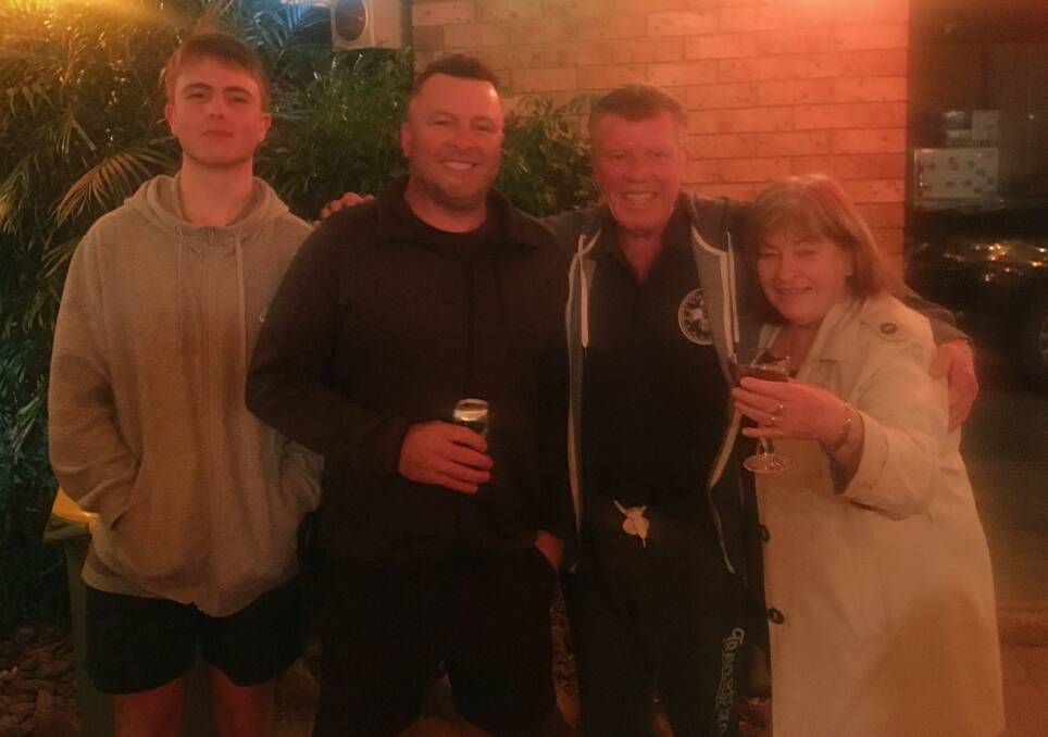Matt Stephens, second from left, with one of this three sons Alex, his dad and ex-Gunnedah police officer Larry Stephen, and his mum Andrea Judd. Photo: supplied