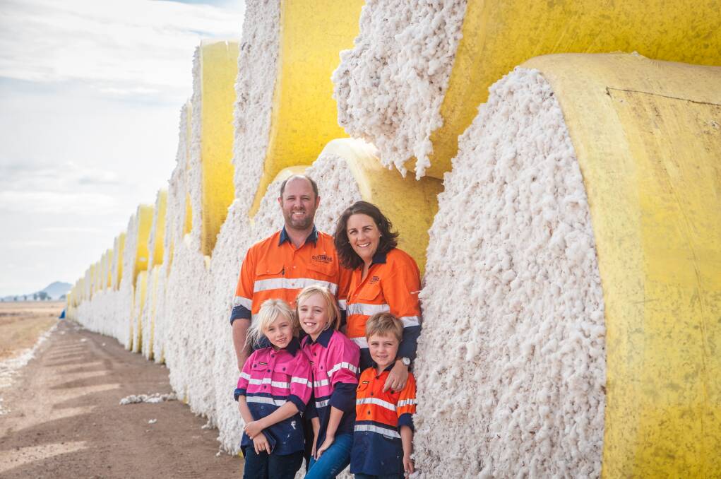 NEW LOOK: Carroll Cotton Co owners Scott and Trudy Davies, with their children, are looking to undertake a major upgrade project. Photo: Marogallery, Kate Oram