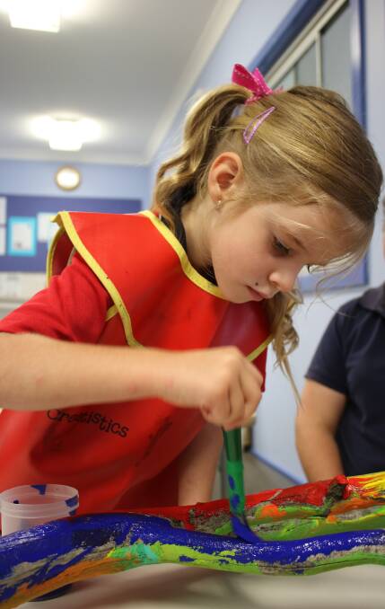Sienna Kestles doesn't waste time getting involved at pre-school.