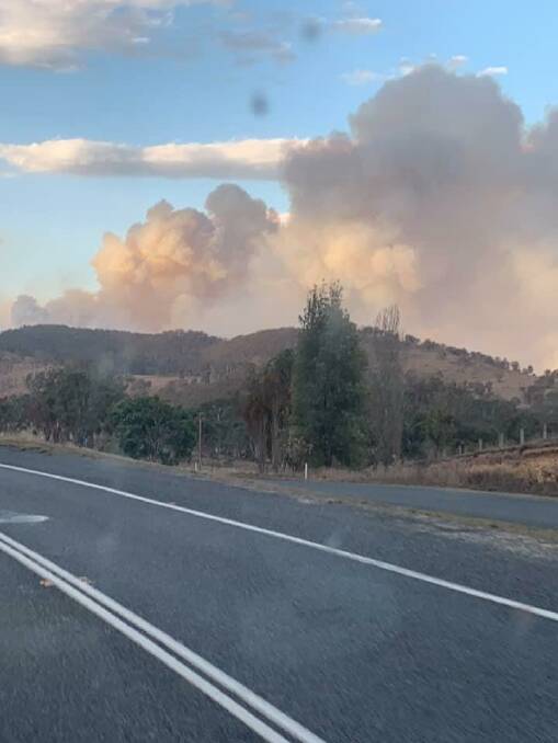 Smoke billowing from the Tenterfield fires.