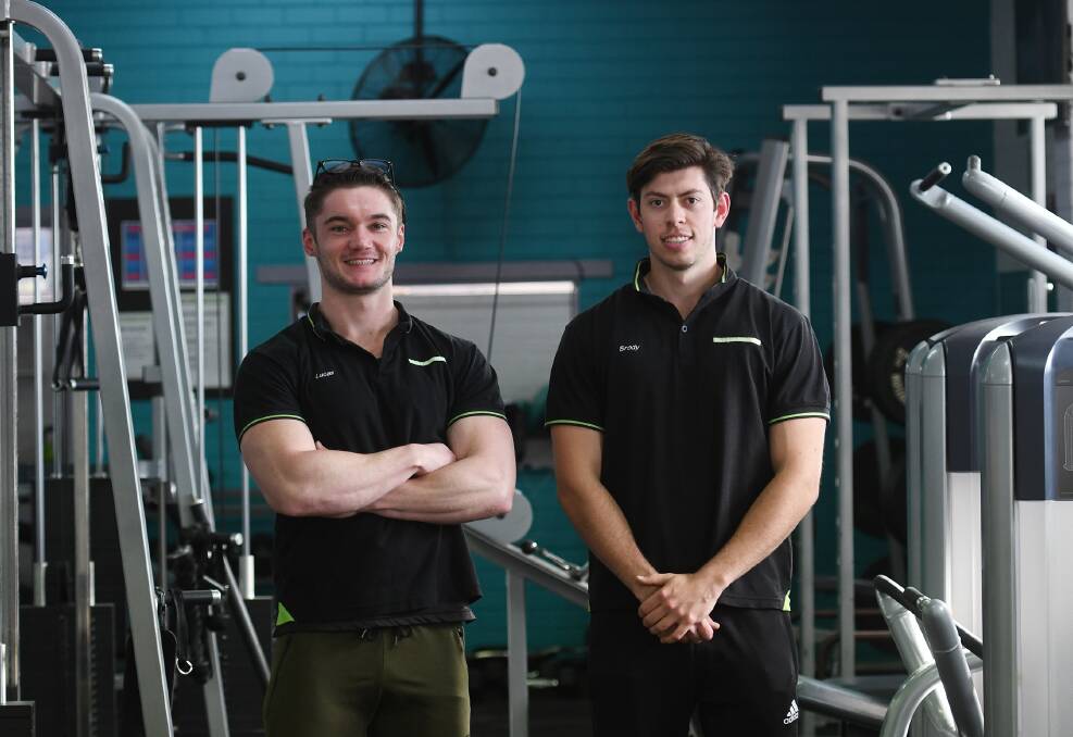 ON BOARD: Plains Fitness instructors Lucas Guinery and Brody Tickle are running free fitness classes at Spring Ridge. Photo: Gareth Gardner