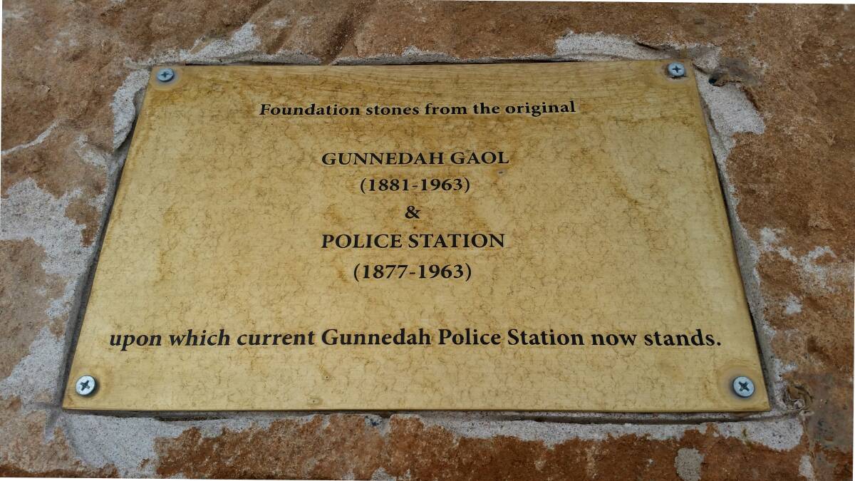 The sandstone blocks from the original jail foundations are part of a feature out the front of the new police station.