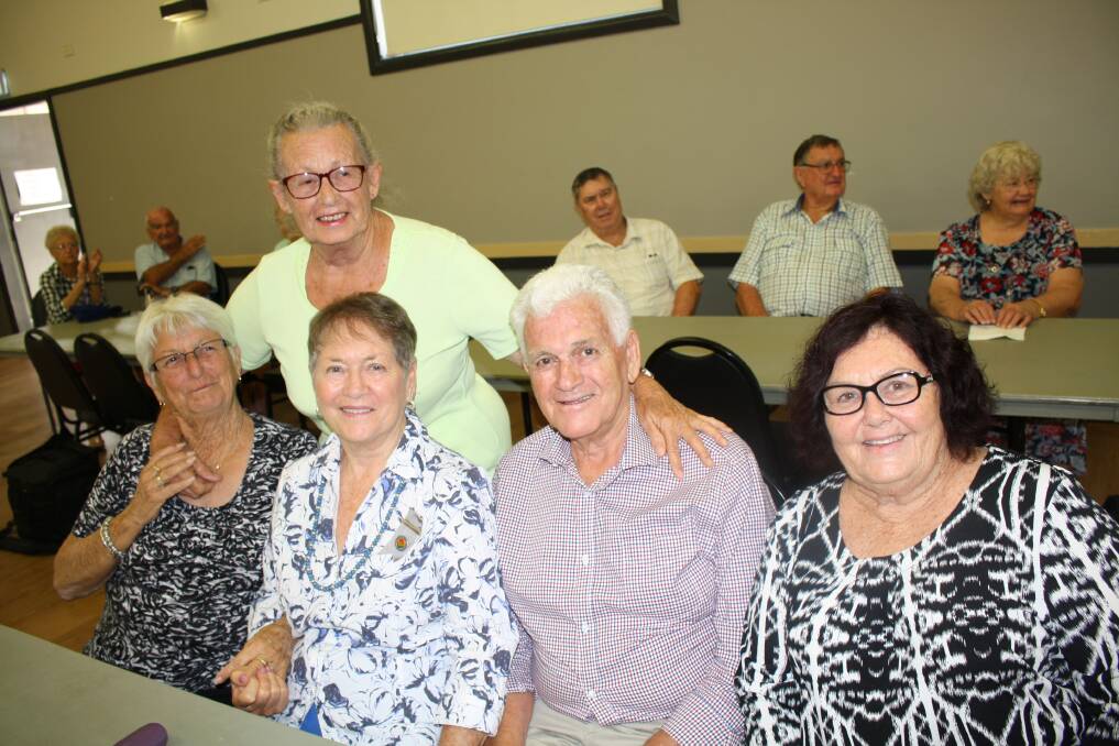 Janelle Morgan (back), Marlene Law, Barbara and Keith Constable, and Joan Honess during Seniors Week last year.