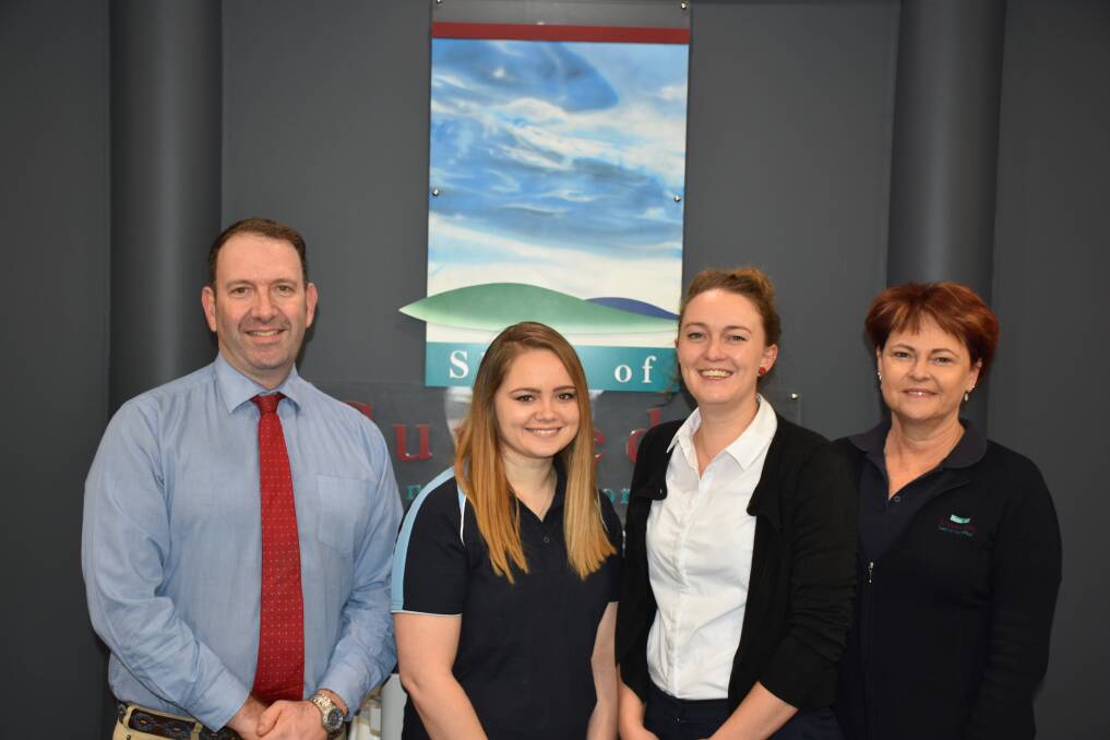 Gunnedah Shire Council's HR manager Glenn Learmont, school-based trainee Mya McRae, arts and cultural officer Lauren Mackley and HR advisor Fiona Ludlow. Photo: Supplied