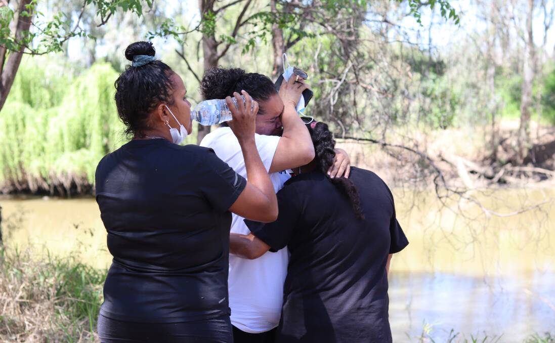 HOPE: Emotional scenes filled the base camp as family members wait for word. Photo: Jacinta Dickins