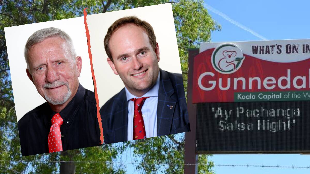 OPPOSED: Councillors Murray O'Keefe and Owen Hasler butted heads over Gunnedah's electronic signage plan. 