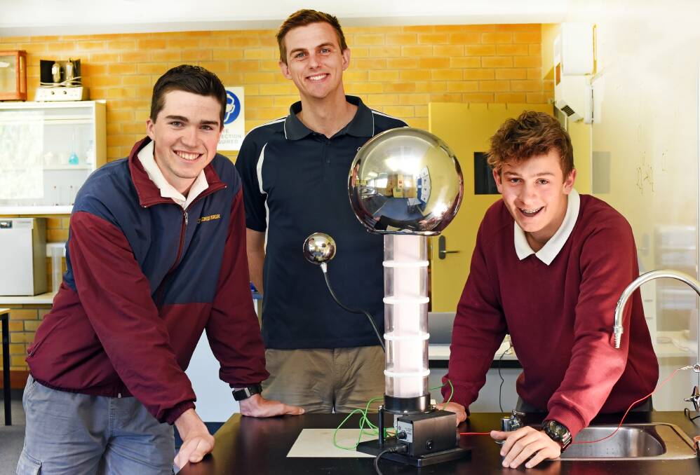 CHANCE: Mark Batterham, Mr Peter Roberts and Thomas Boorer from Quirindi High School are getting excited for the National Youth Science Forum. Photo: Sally Alden