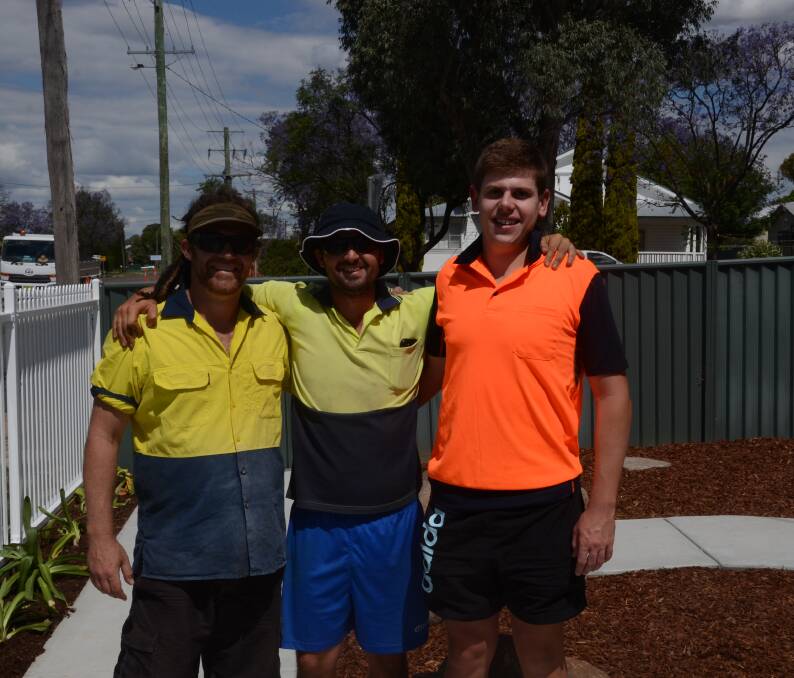 SUPPORTING MEN'S HEALTH: Three of the four members of Gunnedah Grow and Mow who will be taking on Movember, Craig Moses, Michael Cooke and Luke Ibster.