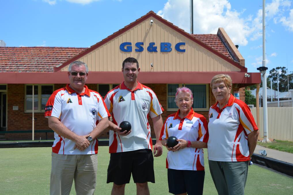 NEW MEMBERS WELCOME: Gunnedah Service and Bowls Club members, Paul Lodge, Andy Mack, Helen Foster and Ellen Riley are encouraging people of all ages to join the club.