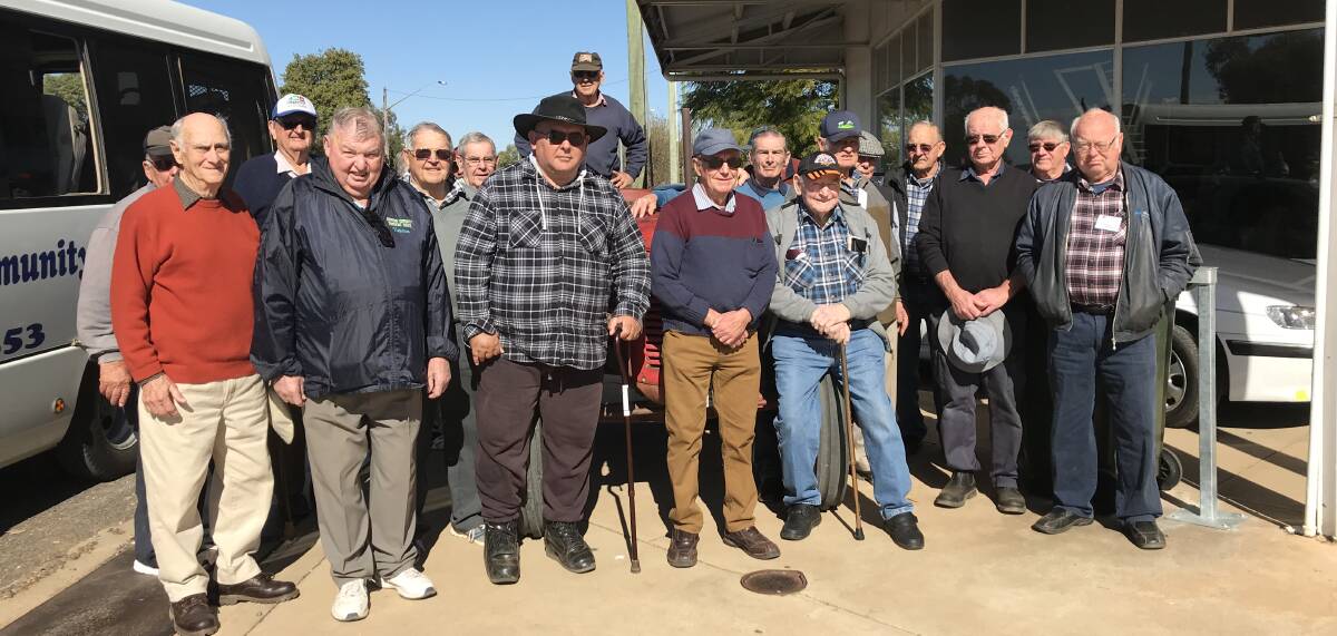 DAY OUT: Members of the Gunnedah Men's Shed recently paid a memorable visit to the newly formed Boggabri tractor shed. Photo: Supplied 