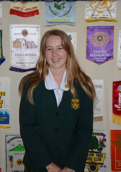 IN THE SPOTLIGHT: Haylee Murrell at November's Gunnedah Lions Club Youth of the Year finals. Photo: Billy Jupp 