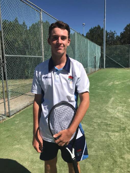 RISING STAR: Gunnedah's Aaron Osmond outlasted 32 of the state's best school-aged tennis players to secure a place in the NSW all schools tennis team. Photo: Supplied 