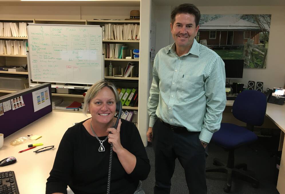 ANSWERING THE CALL: Lyniece Keogh and Kevin Anderson have been hitting the phones during the COVID-19 pandemic. Photo: Billy Jupp 