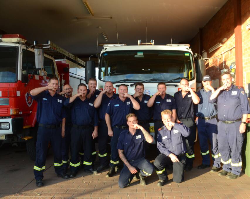 GROWING FOR A CAUSE: The team from Gunnedah Fire and Rescue are taking part in Movember to raise money and awareness for men's health. Photo: Billy Jupp 