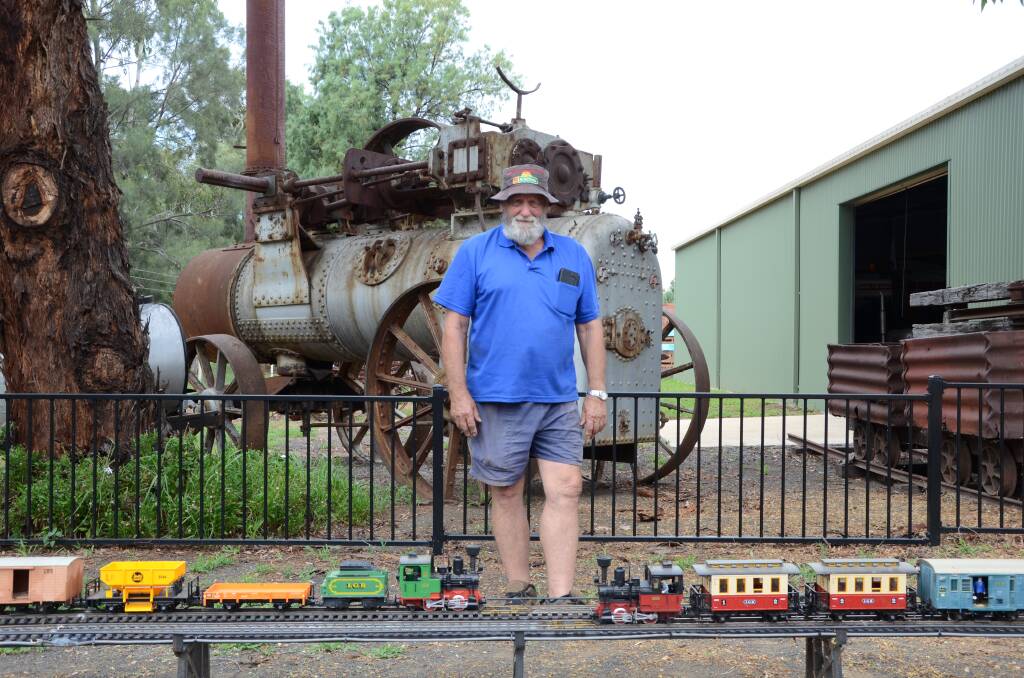 ALL ABOARD: Ken Jones from the Gunnedah Rural Museum is encouraging locals to take in the museum's Christmas train exhibit. Photo: Billy Jupp