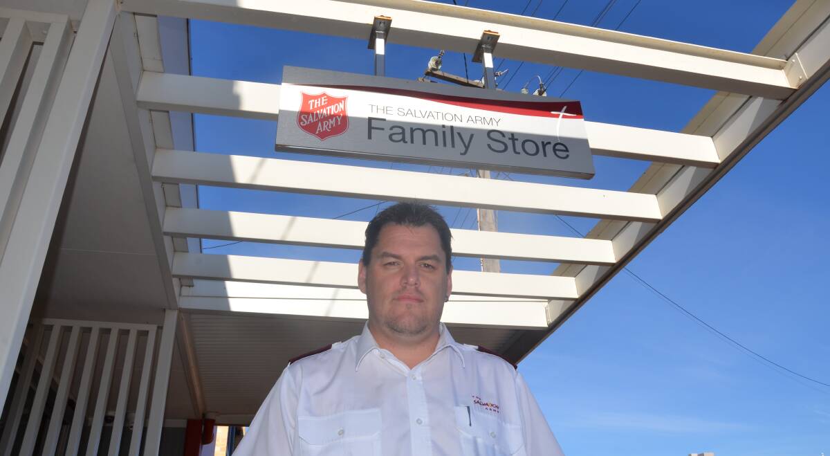 HERE TO HELP: Gunnedah Salvation Army captain Richard Day is urging locals to donate to the charity during business hours. Photo: Billy Jupp 