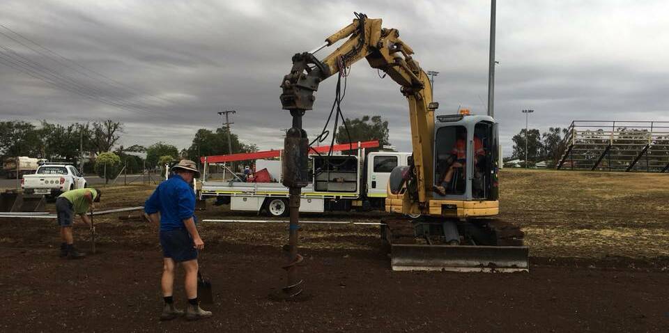 DIGGING IN: Grant McIlveen oversees the early stages of the construction phase. Photo: Gunnedah District Cricket Association 