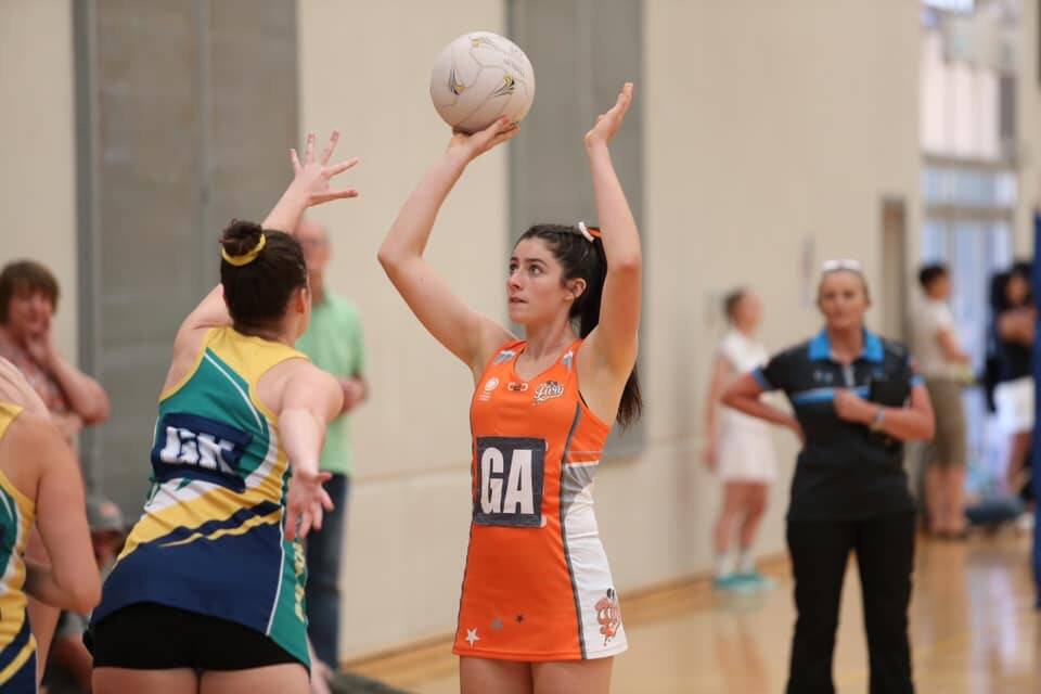 ON DEBUT: Gunnedah's Eliza Perkins takes a shot during her debut game for the GWS Fury. Photo: Supplied 