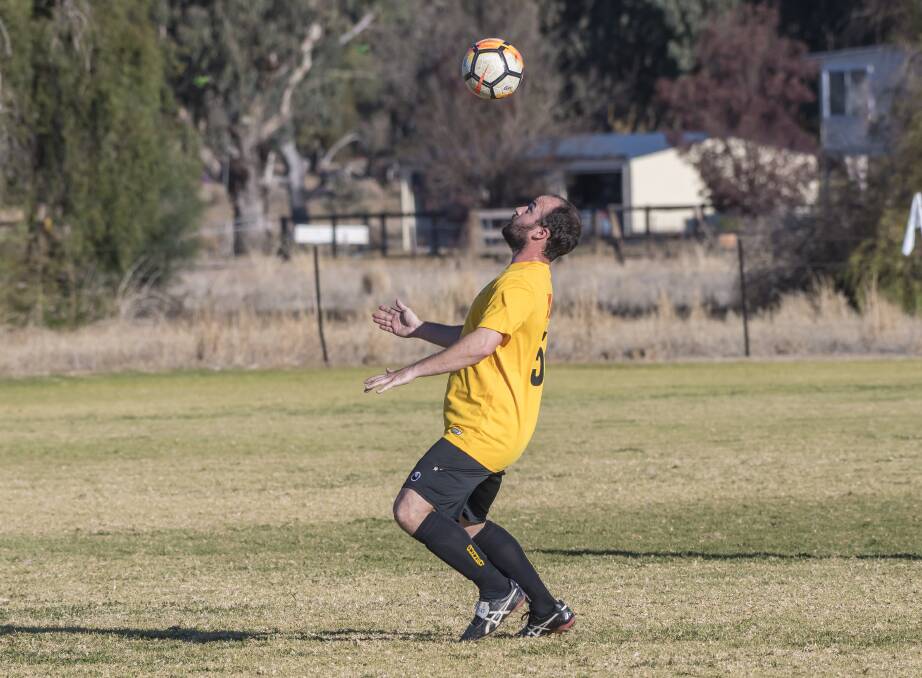 HYPED UP: Gunnedah FC veteran Michael Cooke believes the club's depth will be a key to its success this season. Photo: Peter Hardin 230618PHD328