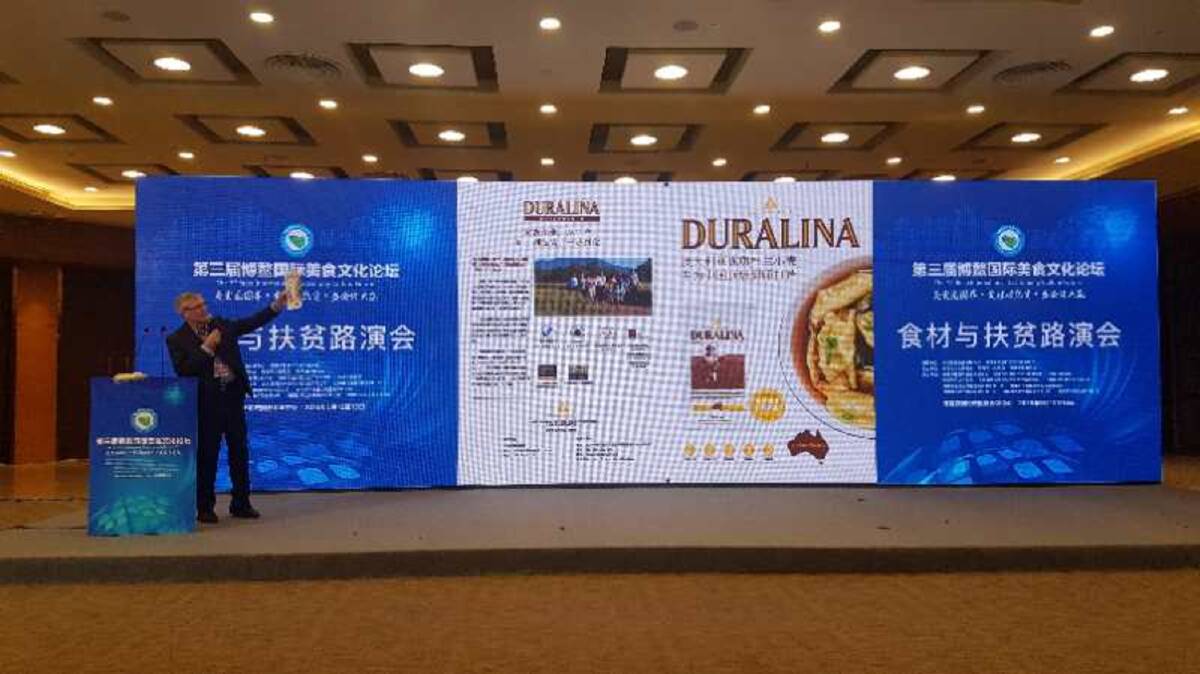Export expectations: Doug Cush makes a presentation on his product, Duralina, while on the 2019 Namoi to Ningbo study tour.
