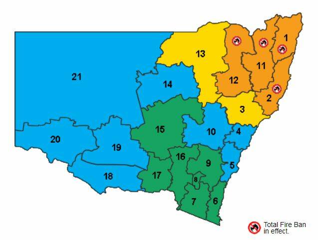 DON'T LIGHT UP: A severe fire danger rating and total fire ban is in place for the Northern Slopes, New England, North Coast and Far North Coast.