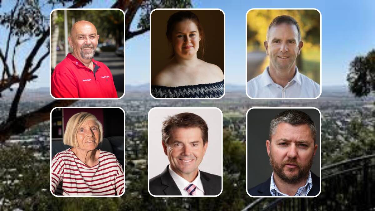 The candidates for Tamworth, from top left: Labor's Steven Mears; Animal Justice Party’s Emma Hall; independent Mark Rodda; Shooters, Fishers, Farmers' Jeff Bacon;
the sitting MP, The Nationals' Kevin Anderson; and the Greens' Robin Gunning.