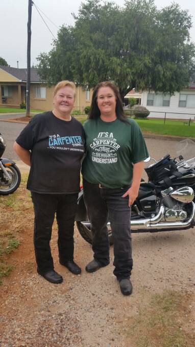 Family fun: Cheryl Carpenter and Jody Roberts will hit the road for part of the Women Riders World Relay this weekend.