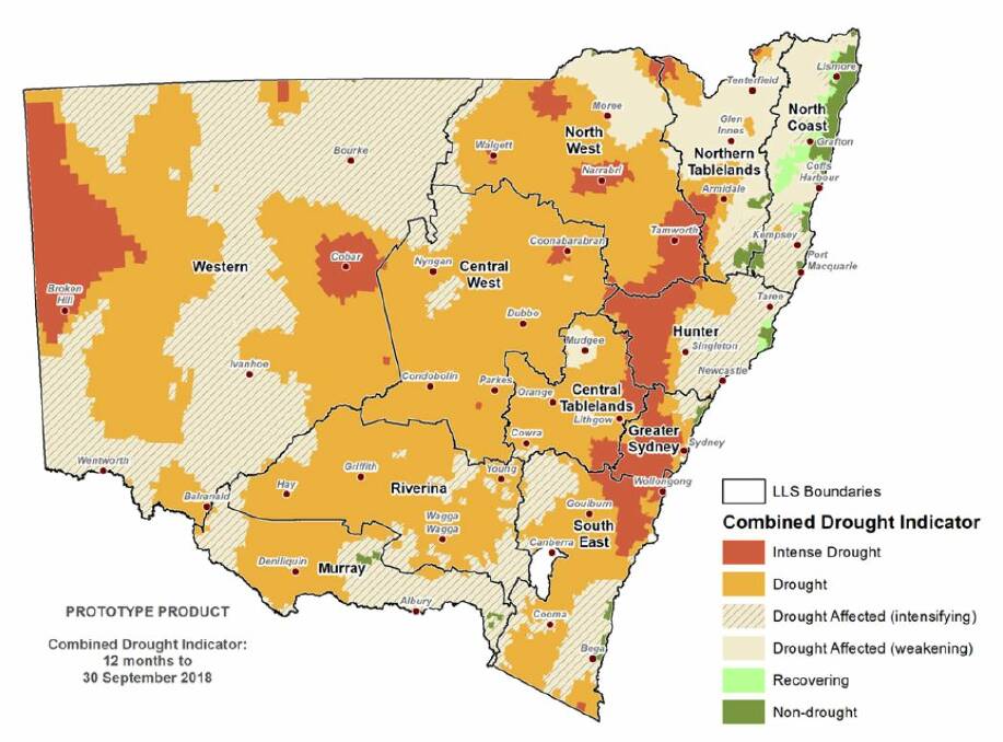 The NSW Combined Drought Indicator to September 30 shows the Gunnedah area is still categorised as being in drought.