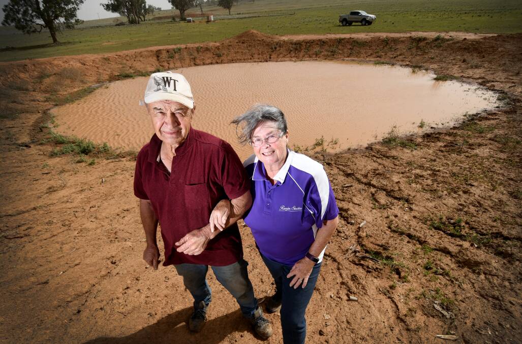 On the up: Frank and Jenny Flissinger were thrilled to see their dams starting to fill after having been empty since the start of last year. Photo: Gareth Gardner 221118GGE03