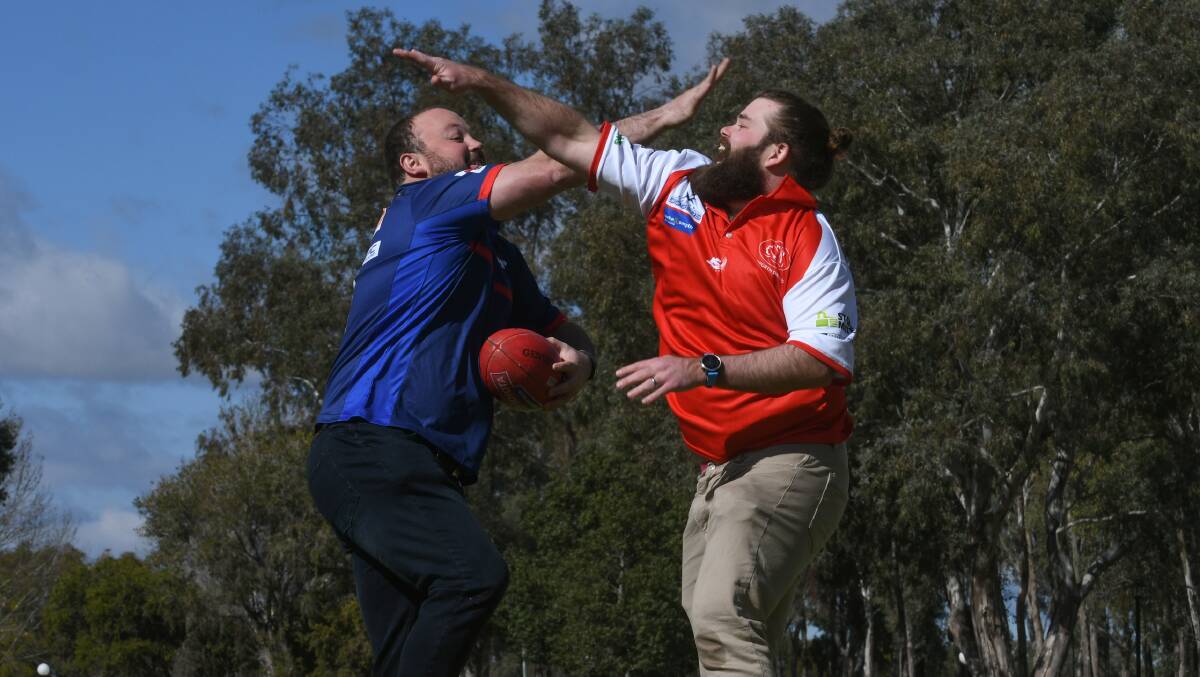 PUMPED: Billy Jupp and Ben Jaffrey are excited for the upcoming AFL North West season. Photo: Gareth Gardner