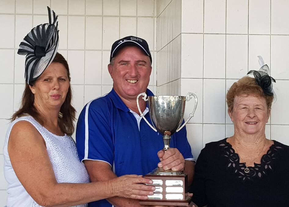 BOGGABRI CUP: Mark Storey with Jo Tailby and Margaret Ryan from Boggabri RSL Club - the major sponsor for the day. Photo: Supplied
