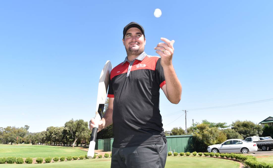 CHANGING IT UP: Golf pro Luke Ryan swaps the sticks for the bat each Saturday for Albion. Photo: Ben Jaffrey
