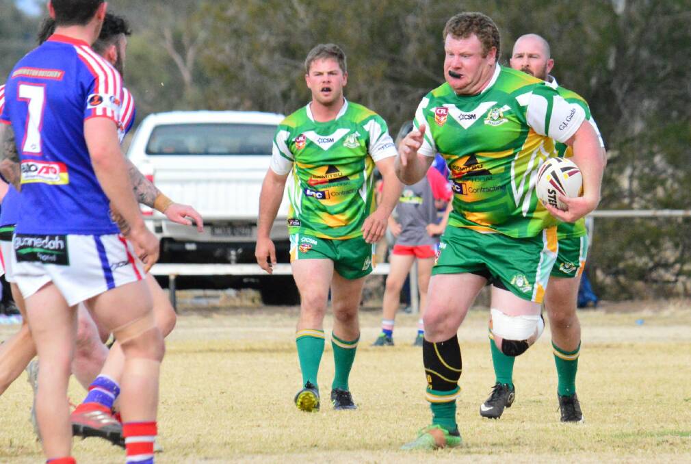 FULL PELT: Ben Haire is one of Boggabri's players who puts in effort after effort each week. Photo: Sue Haire