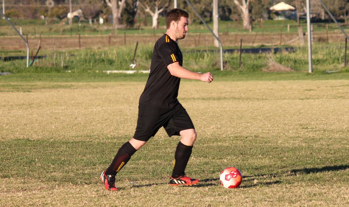 INTEGRAL: Daniel Pengilly was one piece of Gunnedah FC's reserve grade defensive unit that got through a mountain of work on the weekend. Photo: Supplied