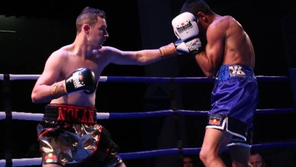 FLASHBACK: Nolan fighting in his pro debut. Photo: Supplied
