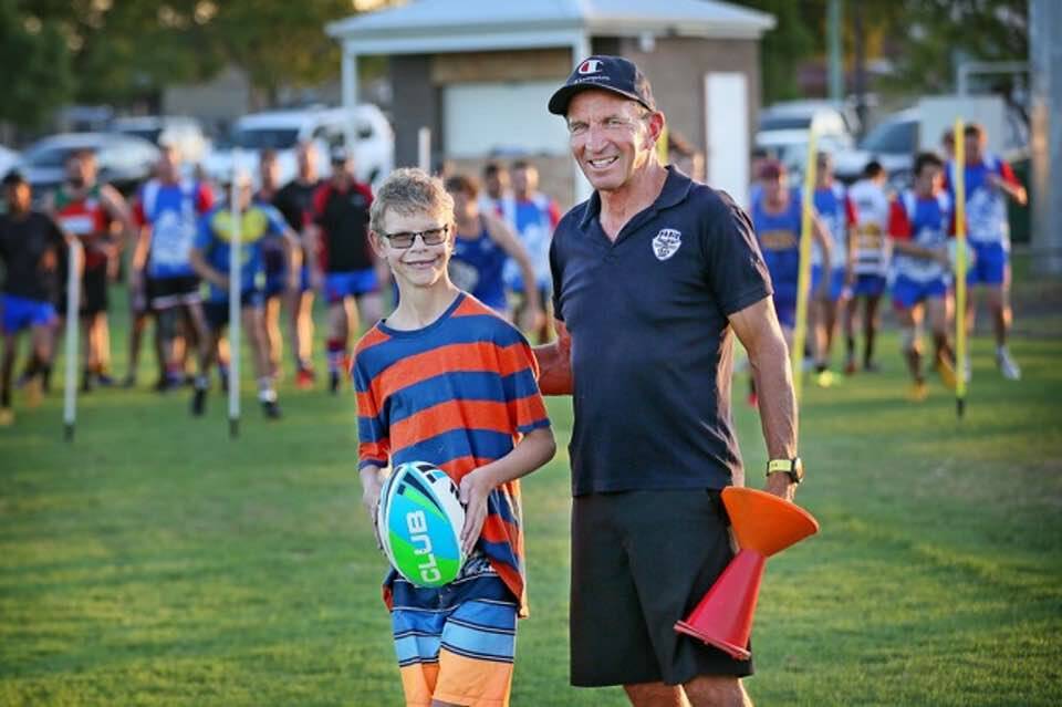 HEATHY: Bulldogs mentor John Hickey and the late Heath King, who meant so much to the team. Photo: Facebook
