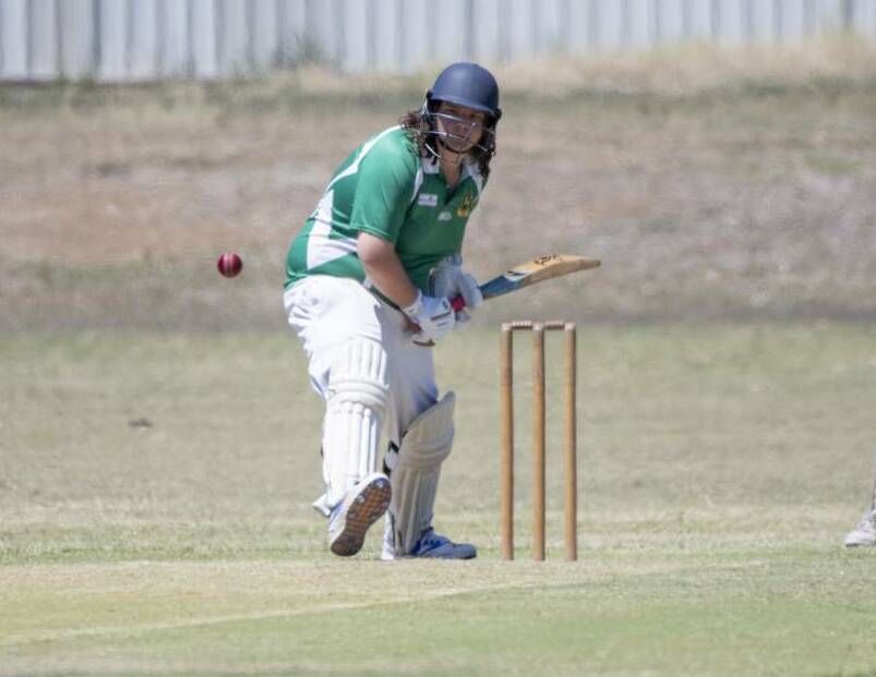 VALUE ADDED: Braithen Winsor complies 36 not out for Gunnedah against Peel Valley at No 1 Oval last Sunday. Photo: Peter Hardin