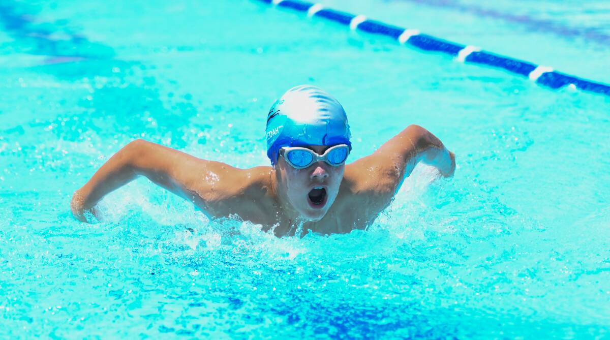 PRECISION: Swimming Gunnedah's Hugh Kennedy, 12, en route to finishing second in the 100m butterfly.