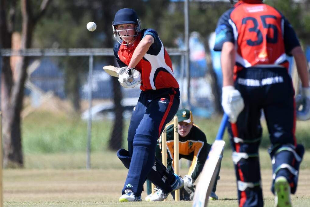 FOCUS: Central North's Jacob Page looks to boost the run rate. Photo: Gareth Gardner