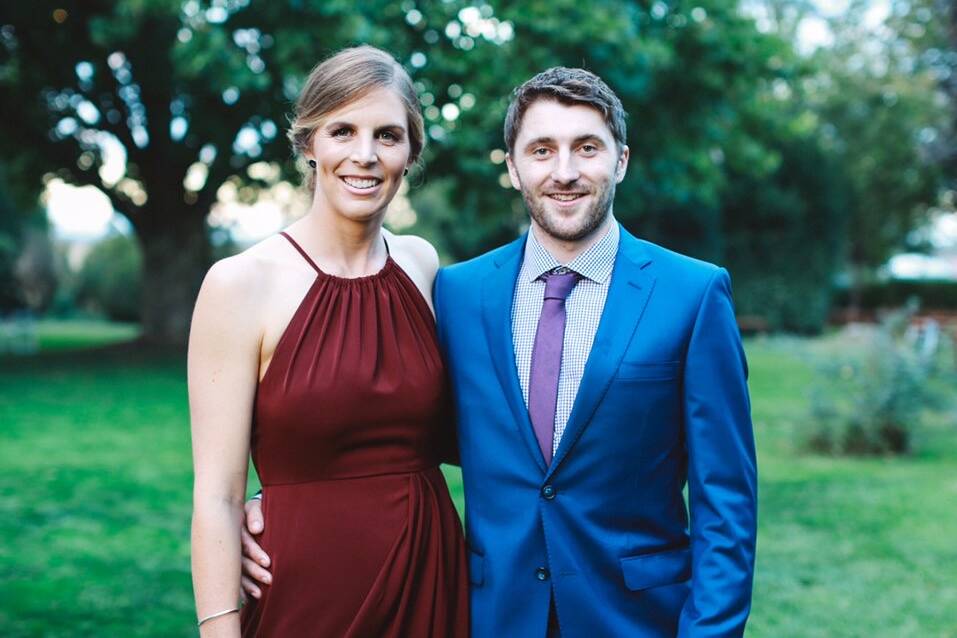 WELDED TOGETHER: Bulldogs ruckman Christie Chapman and her partner Bruce Cockburn. Photo: Supplied