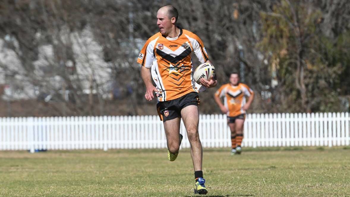 ROARING SUCCESS: Swain goes for a gallop for the Tigers in 2019.