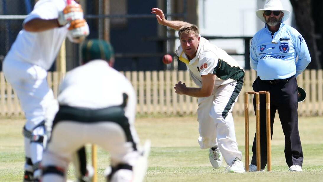 CHAMPAGNE DREAM: Gunnedah captain Mitchell Swain would love for veteran quick Troy Sands (pictured) to taste War Veterans Cup success. Photo: Gareth Gardner 