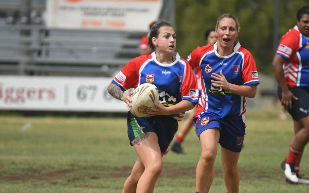 CODE HOPPER: Bec Smyth in action for the Bulldogs in the last round of the women's nines competition. 